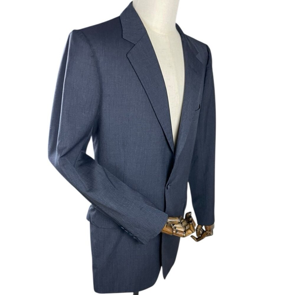 Norton & Sons Savile Row London BESPOKE Blazer 40R Navy Blue 2 BF Single Vent - Picture 5 of 14
